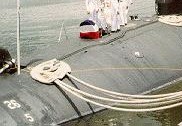 A view of the floating wire shroud on USS Ray in 1993